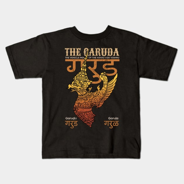 Vintage Mural Painting The Garuda Kids T-Shirt by KewaleeTee